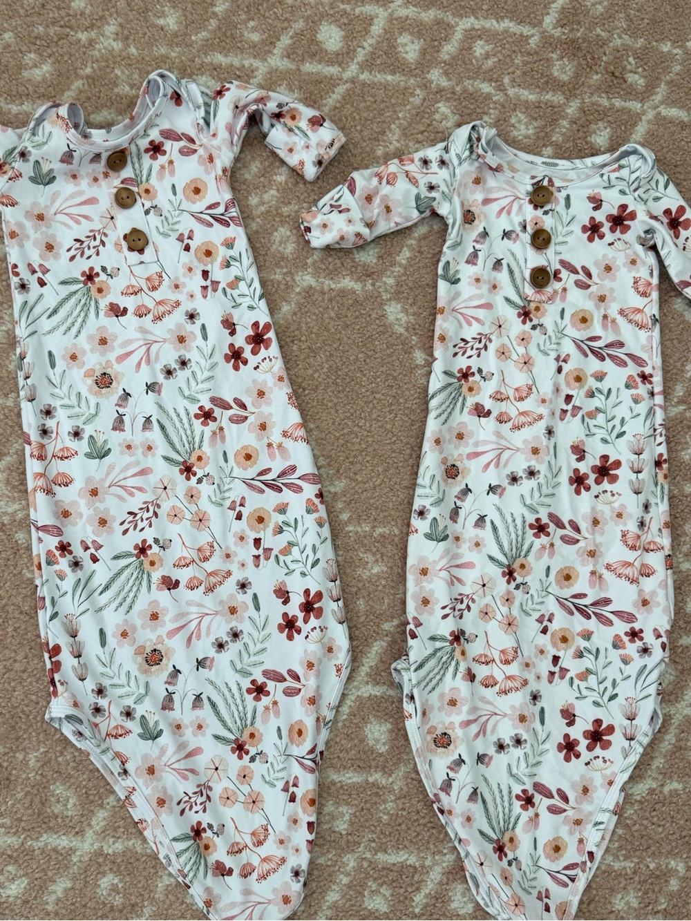 Caden Lane Floral One-Piece Gowns in Cream, Rust, Sage